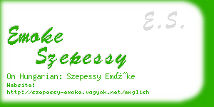 emoke szepessy business card